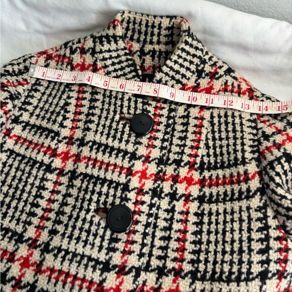 THAT YOUNG LEEDS LOOK Vtg 30’s-60s Houndstooth Wool Jacket Women Coat XS/S Scarf - Picture 14 of 16